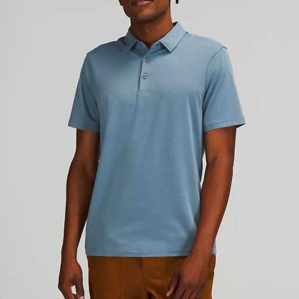 Lululemon Mens Blue Polo Shirt - Size Medium